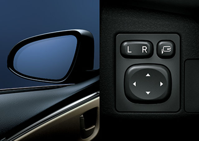 Nút điều khiển gương chiếu hậu và công tắc trên xe